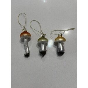 Ganz Glass Mushroom Christmas Ornaments Moss Bottom Set Of 3 New